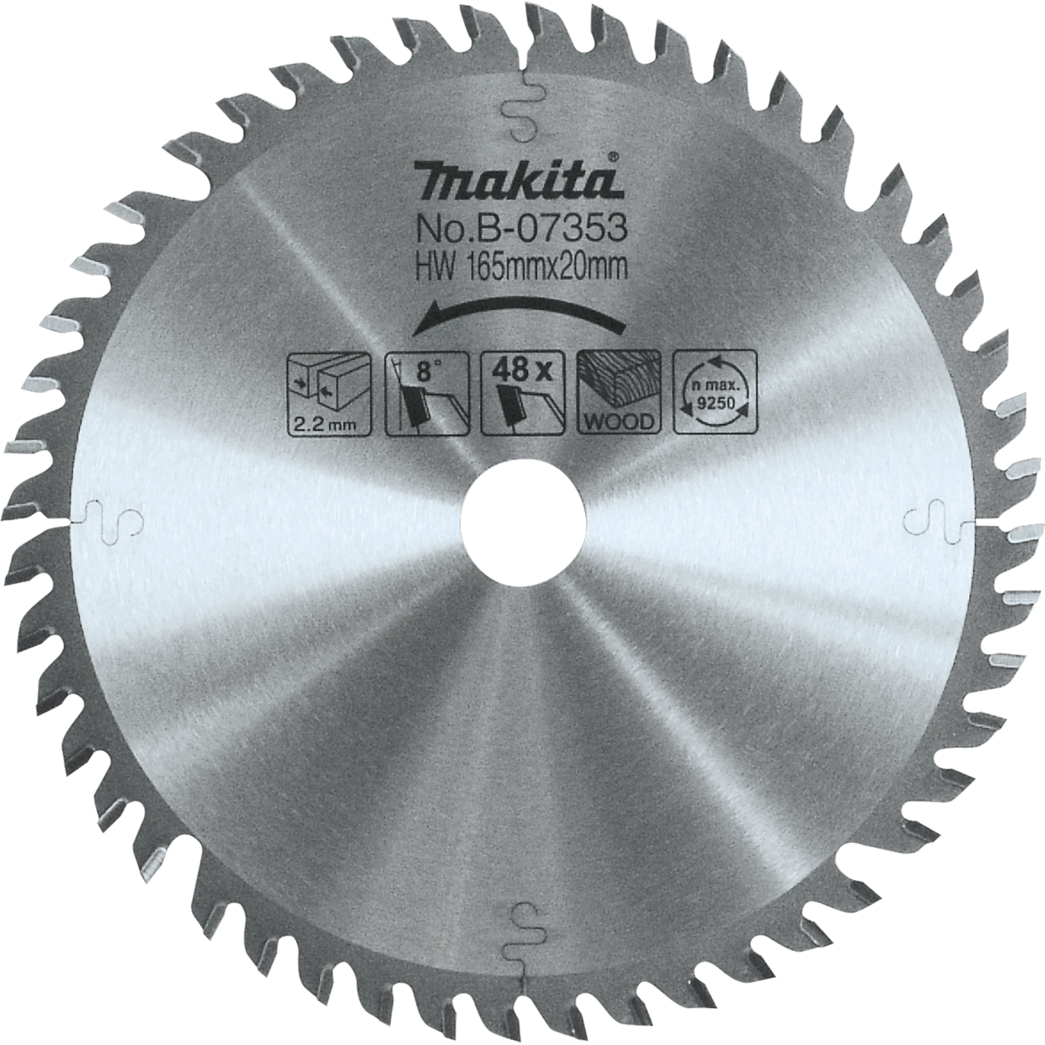 Makita B-07353 6-1/2" 48T Carbide-Tipped Plunge Saw Blade 3 Makita B-07353 6-1/2" 48T Carbide-Tipped Plunge Saw Blade