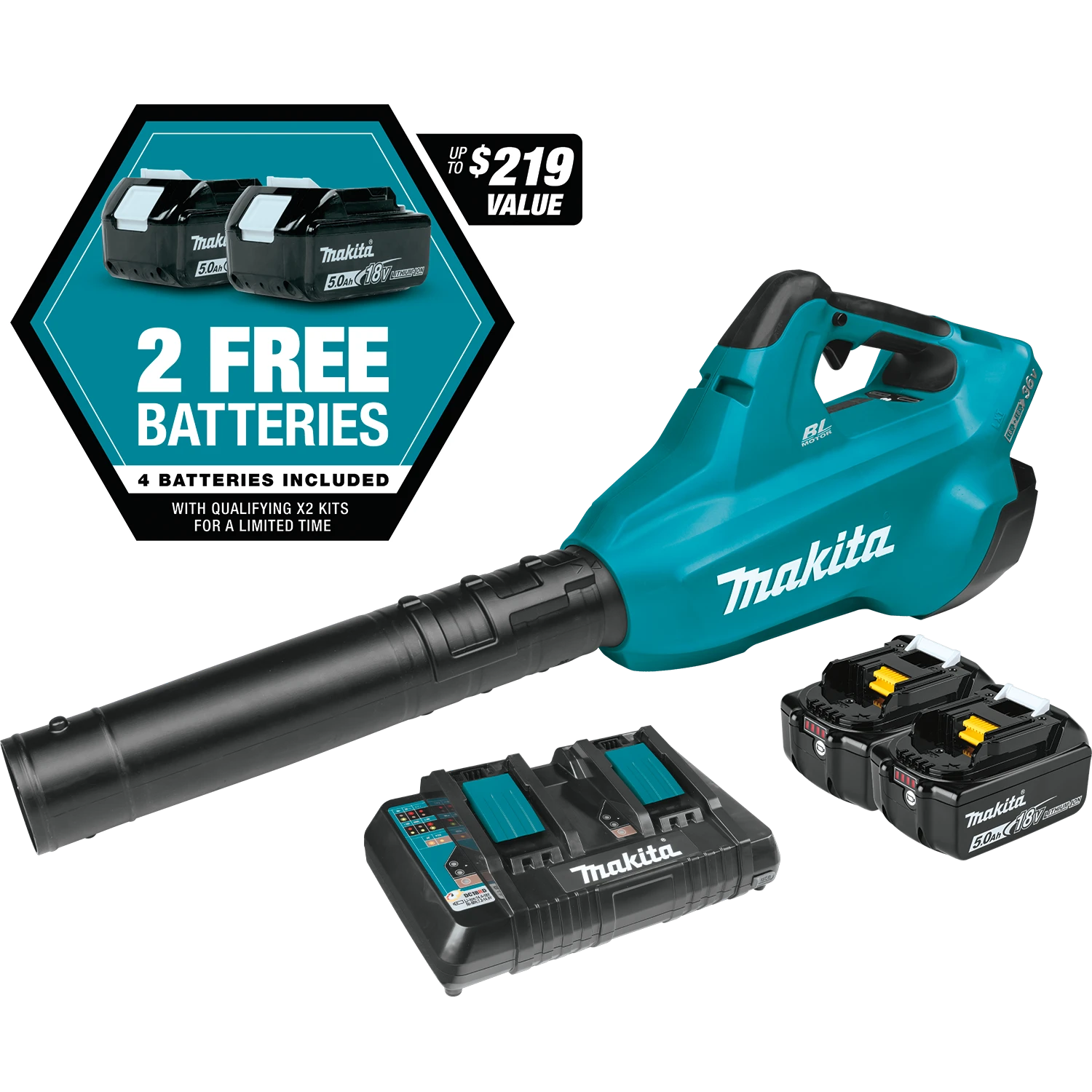 Makita XBU02PT1 18V X2 (36V) LXT Lithium‑Ion Brushless Cordless Blower Kit 3 Makita XBU02PT1 18V X2 (36V) LXT Lithium‑Ion Brushless Cordless Blower Kit