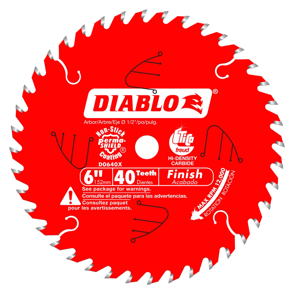 Diablo D0640X 6" X 40 Tooth Finish Saw Blade 3 Diablo D0640X 6" X 40 Tooth Finish Saw Blade