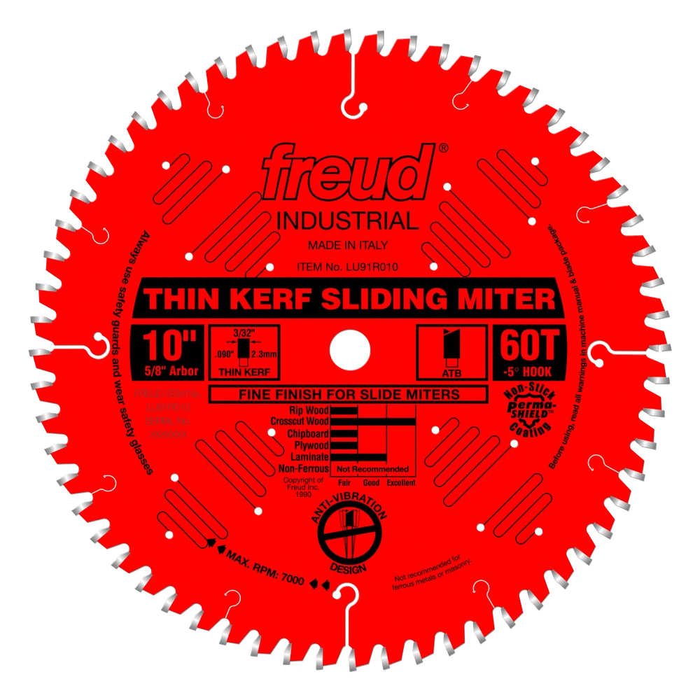 Freud LU91R010 10" Coated Thin Kerf Sliding Compound Miter Saw Blade 3 Freud LU91R010 10" Coated Thin Kerf Sliding Compound Miter Saw Blade
