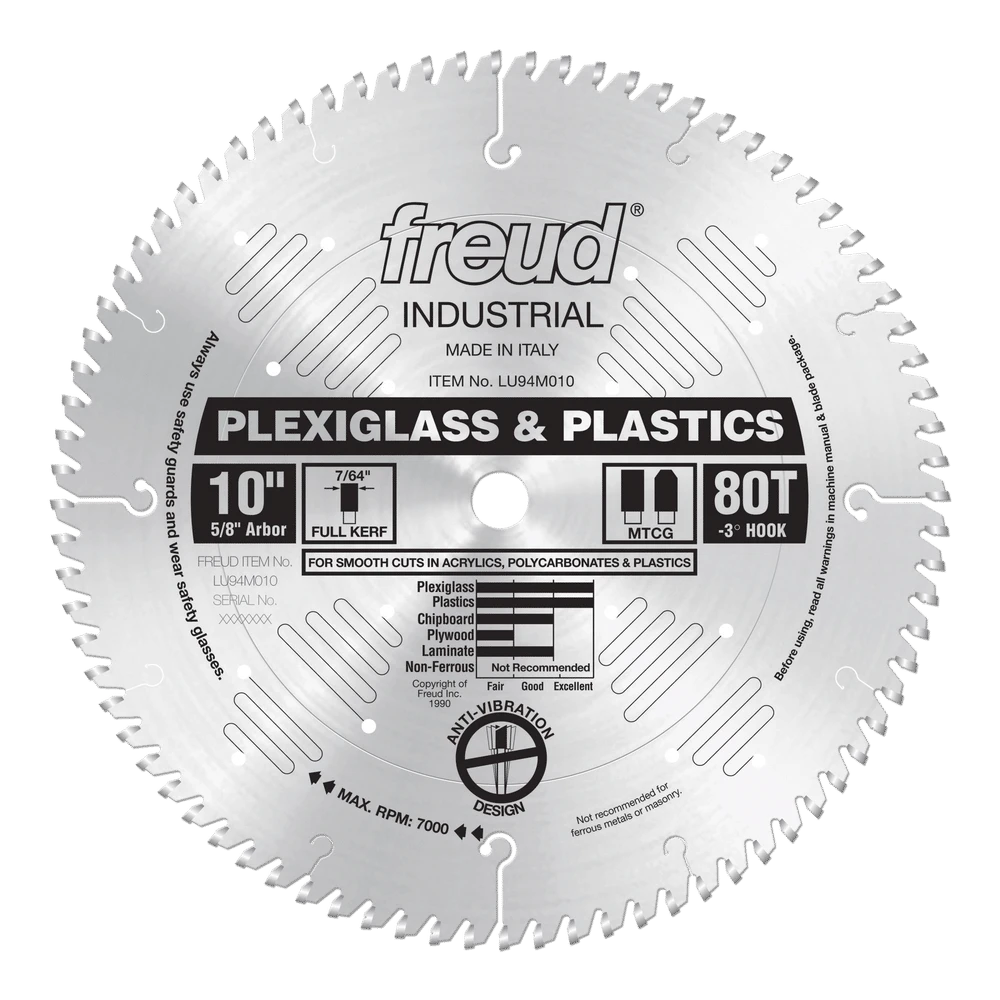 Freud LU94M010 10" Plastic Saw Blade 3 Freud LU94M010 10" Plastic Saw Blade