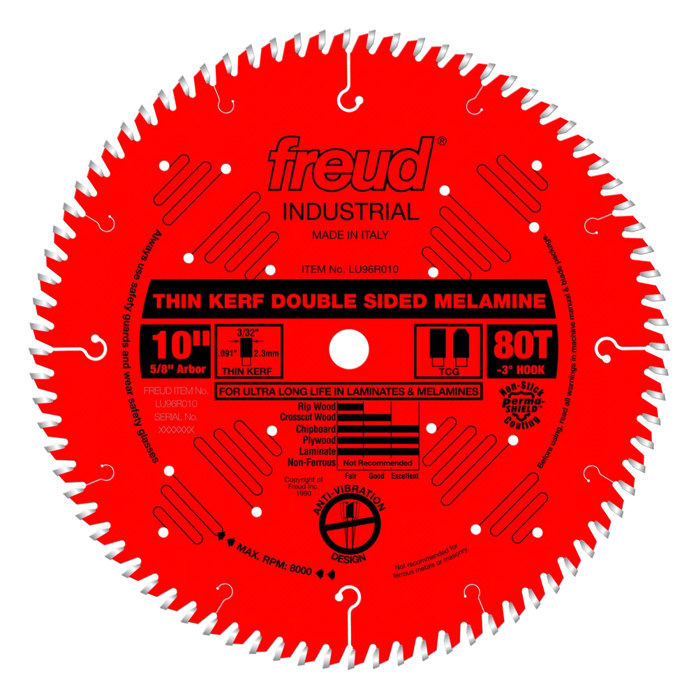 Freud LU96R010 10" Coated Thin Kerf Double Sided Laminate / Melamine Saw Blade 3 Freud LU96R010 10" Coated Thin Kerf Double Sided Laminate / Melamine Saw Blade