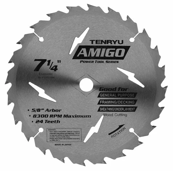 Tenryu PT-18524AM 7-1/4" Power Tool Series Saw Blade 3 Tenryu PT-18524AM 7-1/4" Power Tool Series Saw Blade