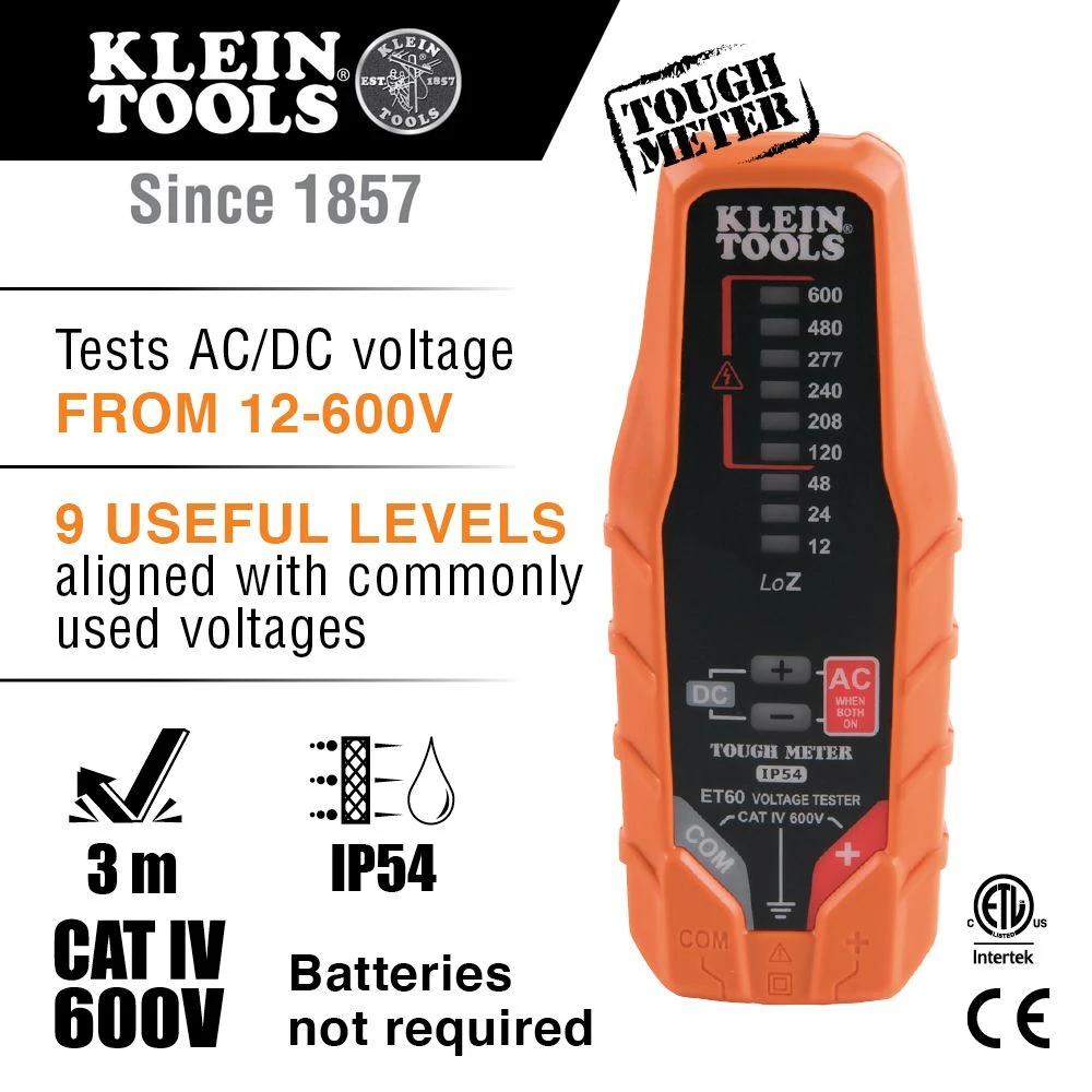 Klein ET60 Electronic AC/DC Voltage Tester 4 Klein ET60 Electronic AC/DC Voltage Tester - Image 2