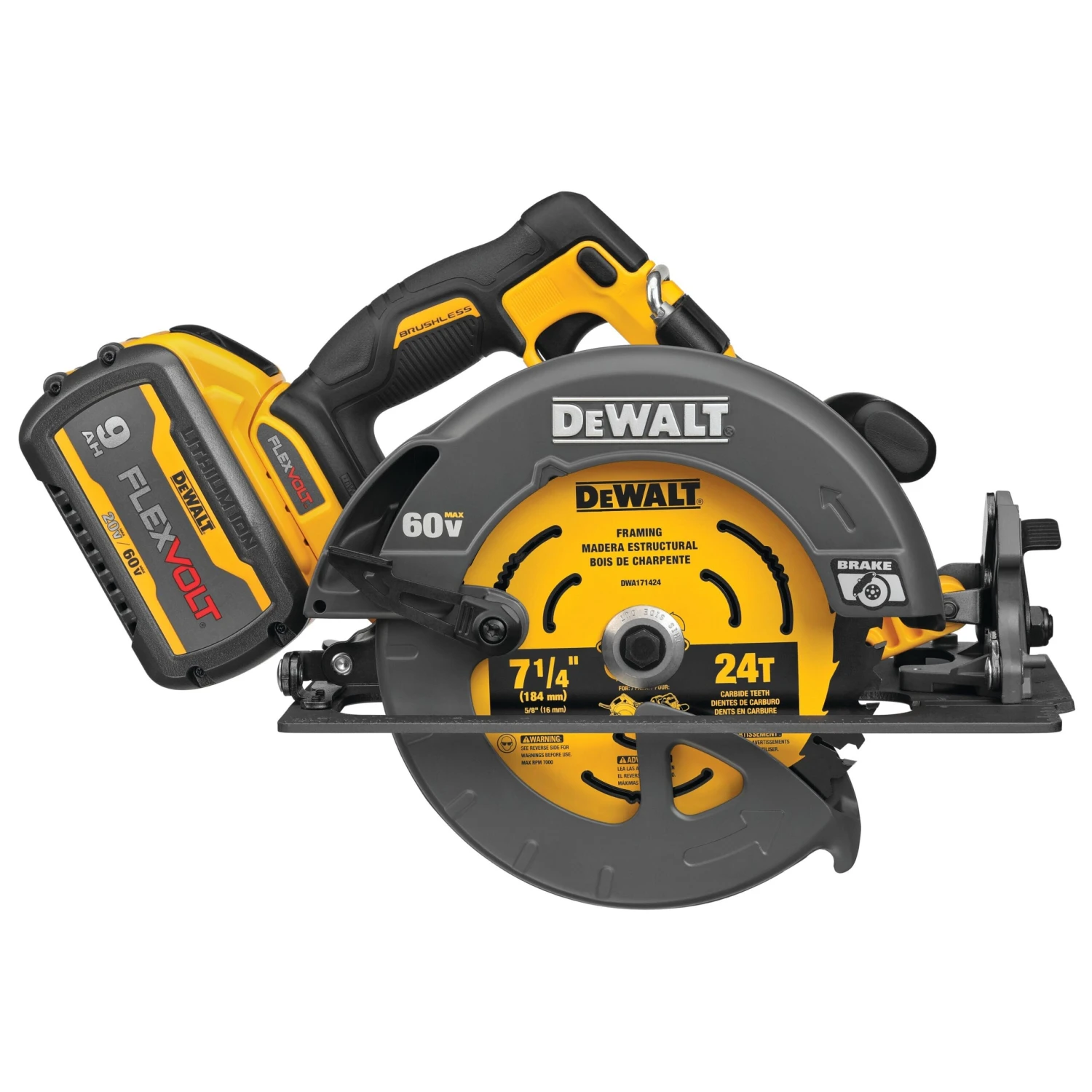 DeWalt DCS578X2 Flexvolt 60V MAX Brushless 7-1/4" Circular Saw Kit 4 DeWalt DCS578X2 Flexvolt 60V MAX Brushless 7-1/4" Circular Saw Kit - Image 2